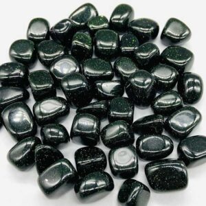 1 lb Goldstone, Green tumbled stones
