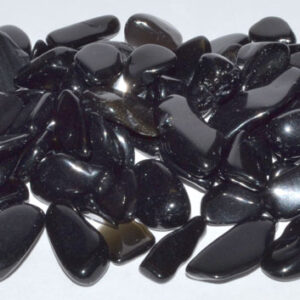 1 lb Obsidian, Black tumbled chips 7-9mm