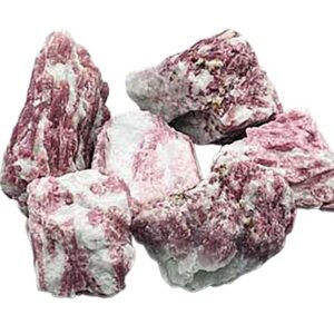 1 lb Tourmaline, Pink with Quartz untumbled stones