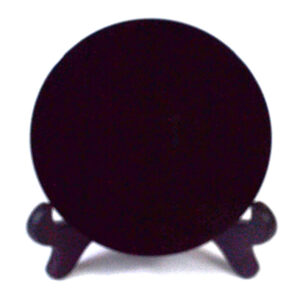 10cm Black Obsidian scrying mirror W/ stand
