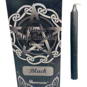 1/2" dia 5" long Black chime candle 20 pack