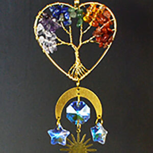 13 1/2"  7 Chakra Heart sun catcher