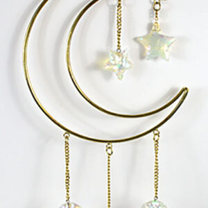 14 1/2"x 6" Crescent Moon with Stones wall hanging