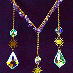 17" Amethyst Heart sun catcher