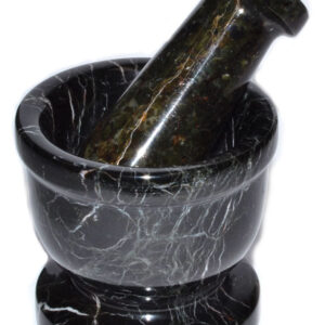 2 1/2" Black Zebra mortar and pestle set