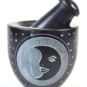 2 3/4" Moon Soapstone mortar & pestle set