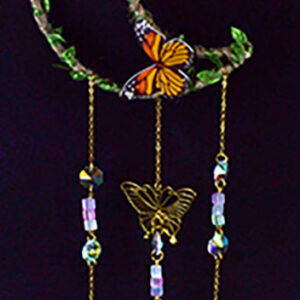 21" Amethyst Moon W Butterfly sun catcher