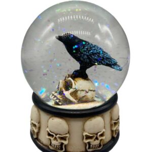 3 1/4" Raven on Skull water globe