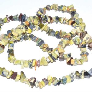 32" Turquoise, Yellow chip necklace