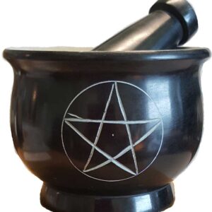 4" Pentagram mortar and pestle set
