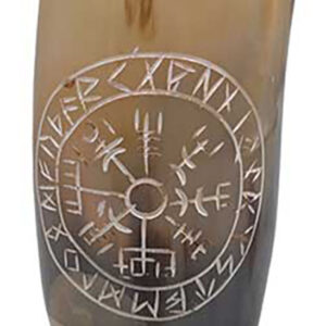 4" Rune buffalo horn mug