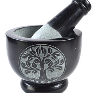 4" Tree of Life Soapstone mortar & pestle set