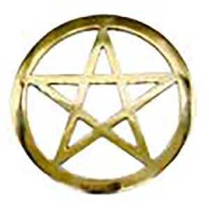 5.75" brass Pentagram altar tile