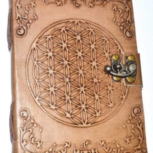 5" x 7" Flower of Life Embossed leather w/ latch