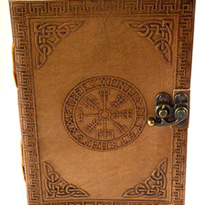 5" x 7" Rune leather blank book w/ latch