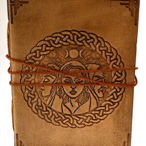 5" x 7" Triple Goddess leather blank book w/cord