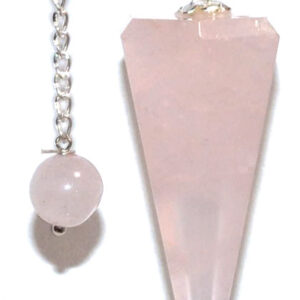6-sided Rose Quartz pendulum