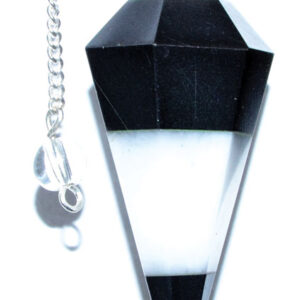 6-sided Tourmaline & White Agate pendulum