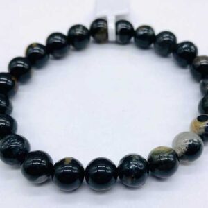 6mm Tourmaline, Black W Quartz bracelet