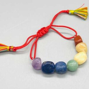 7 Chakra w tassel Nugget adjustable bracelet