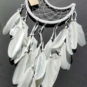8 1/2" Half Moon white dream catcher