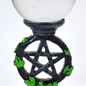 80mm Clear gazing ball with Pentagram Stand