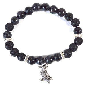 8mm Gabbro, Indigo & Lava bracelet