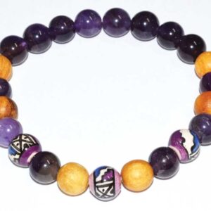 8mm Palo Santo Amethyst bracelet