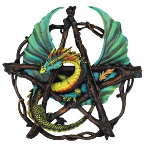Forest Pentagram Dragon Wall Plaque 13"