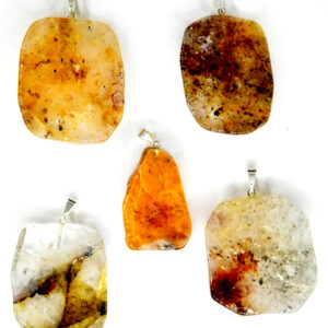 Golden Quartz slice pendant