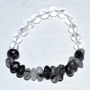 Nuggets, Quartz with Tourmaline & Quartz gemstone bracelet
