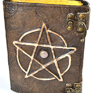 Pentagram W stone aged looking paper leather w/ latch