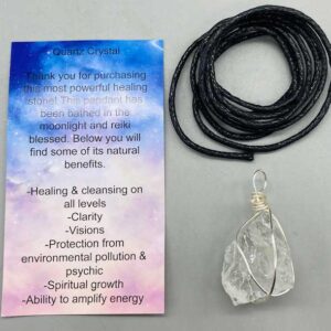 Quartz wire wrapped pendant