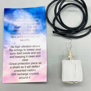 Selenite wire wrapped necklace