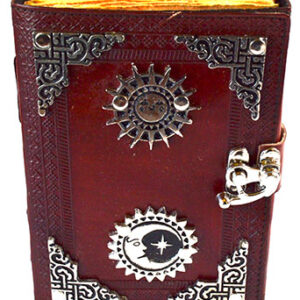 Sun & Moon aged looking paper leather w/ latch 4 1/2" x 6 1/2" - Unlined