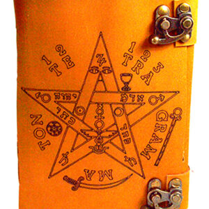 Tetragrammaton aged looking paper leather w/ latch