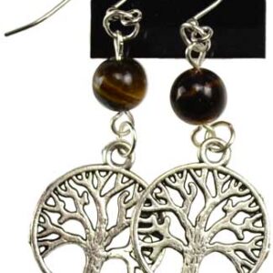 Tigers Eye Tree of Life earrings