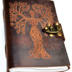 Tree Woman leather blank book w/ latch