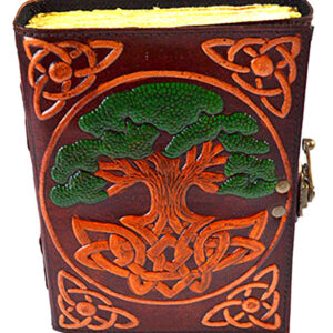 Tree of Life aged looking paper leather w/ latch 4 1/2" x 6 1/2" - Unlined