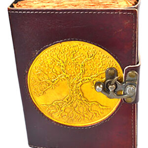 Tree of Life aged looking paper leather w/ latch