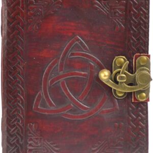 Triquetra leather blank book w/ latch