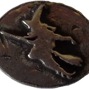 Witch on Broom pocket stone