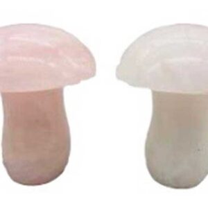 (set of 2) 1 3/4" Mushroom Rose Quartz