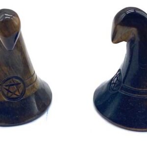 (set of 2) 1 3/4" Witch's Hat Tiger Eye