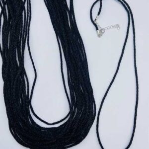 (set of 25) 24" Braided Necklace Black Cord 2mm