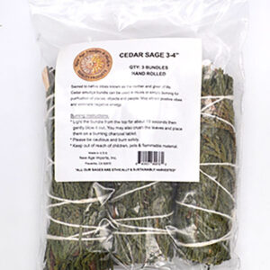 (set of 3) Cedar smudge stick 4"