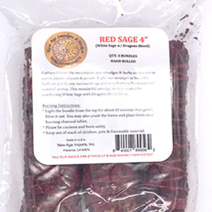 (set of 3) White Sage Dragon's Blood Sage smudge stick 4"