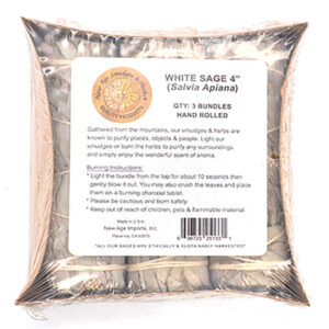 (set of 3) White Sage smudge stick 3-4"