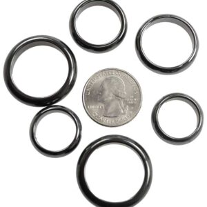 (set of 35-50) 6mm Rounded Magnetic Hematite rings