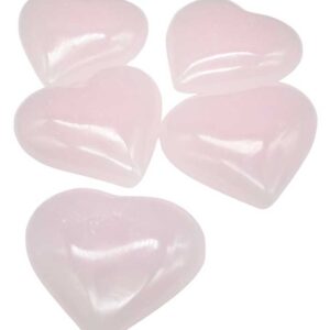(set of 5) 2" Calcite, Pink heart